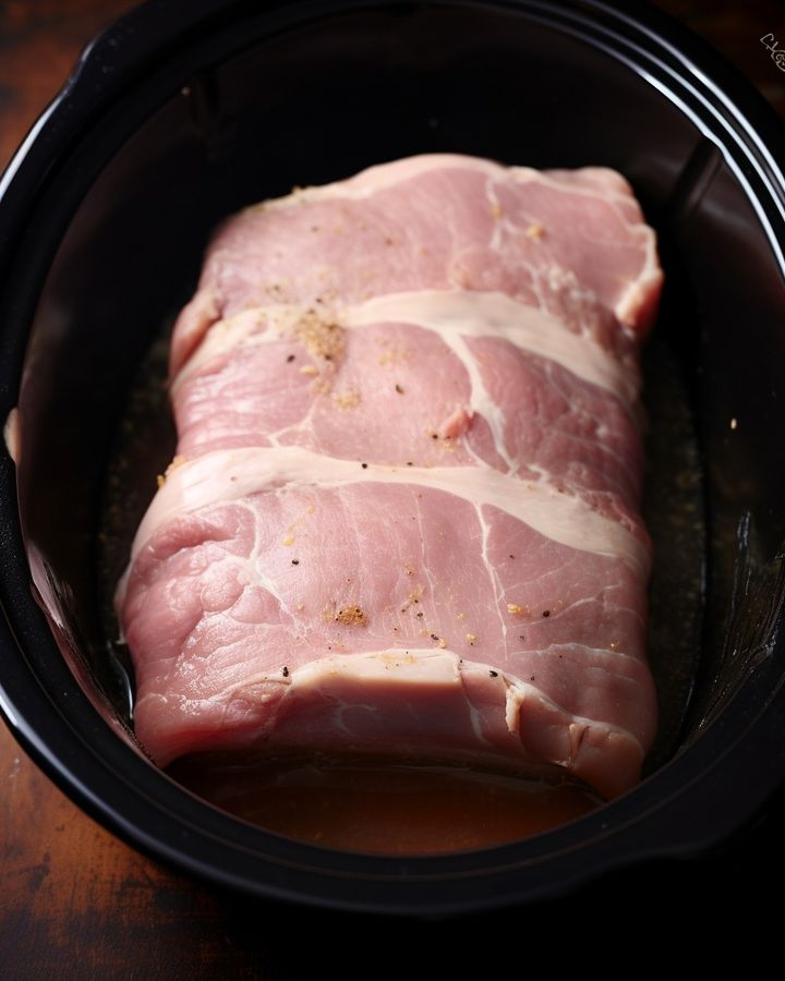 Włóż polędwicę wieprzową i jabłka do wolnowaru, aby uzyskać rozpływającą się w ustach potrawę