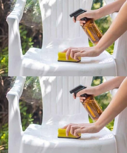 Stare, pożółkłe krzesła z żywicy: Oto jak je wybielić