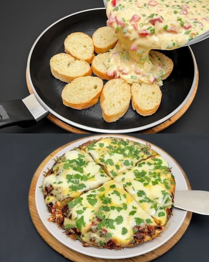 Przepis na omlet z bagietką serową zobacz resztę przepisu w pierwszym komentarzu👇👇