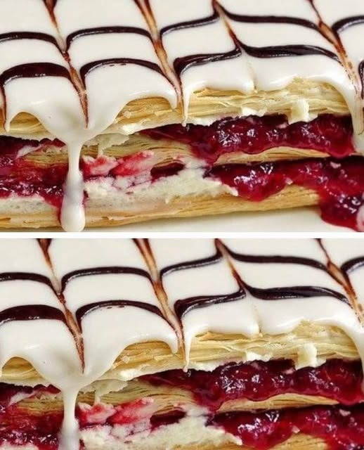 Malinowe mille-feuille  👇👇👇👇👇👇👇👇  Link w pierwszym komentarzu