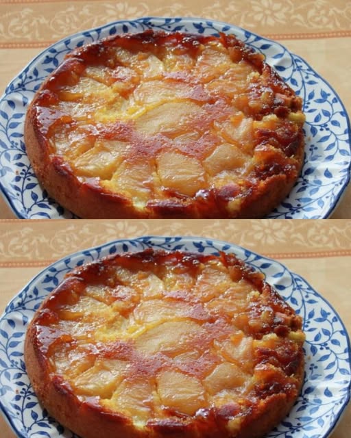 Normandzkie odwrócone ciasto jabłkowo-karmelowe