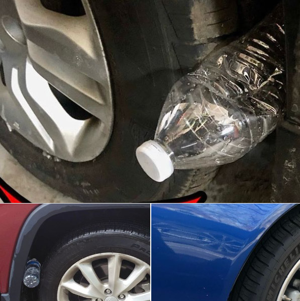 Alert bezpieczeństwa: Uważaj na plastikowe butelki na kołach swojego samochodu