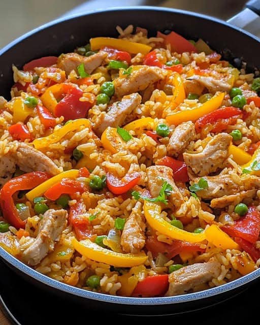 Co tydzień na stole pojawia się szybka patelnia z papryką, kurczakiem i ryżem!
