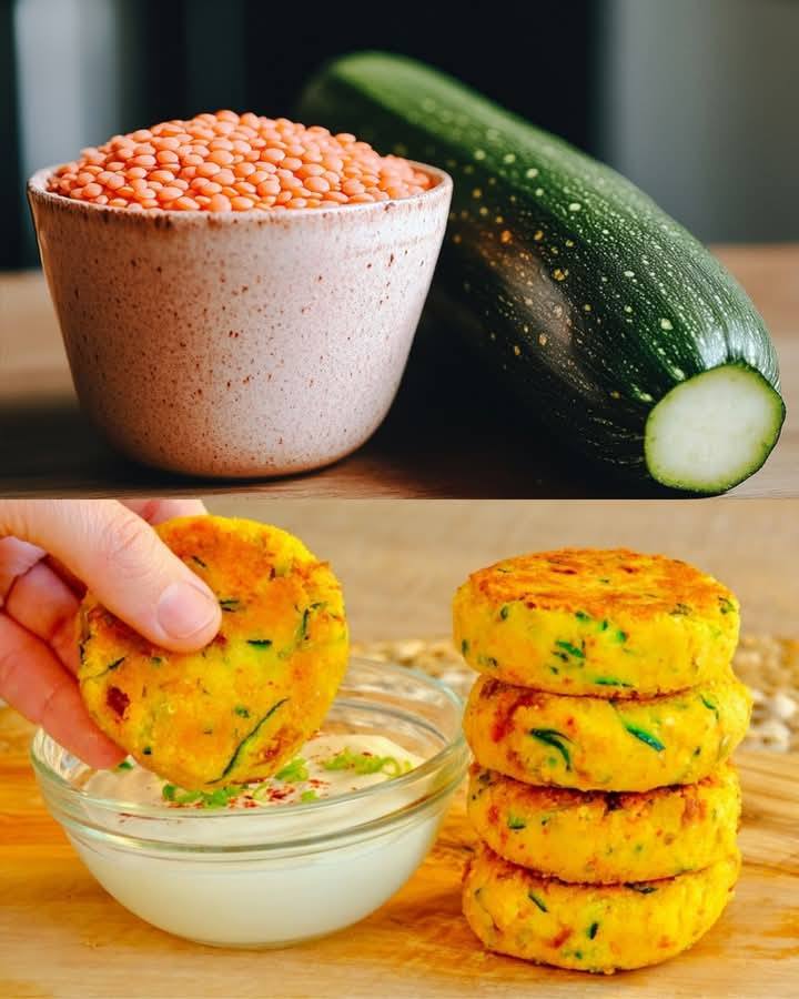 Placki z cukinii i żółtej soczewicy