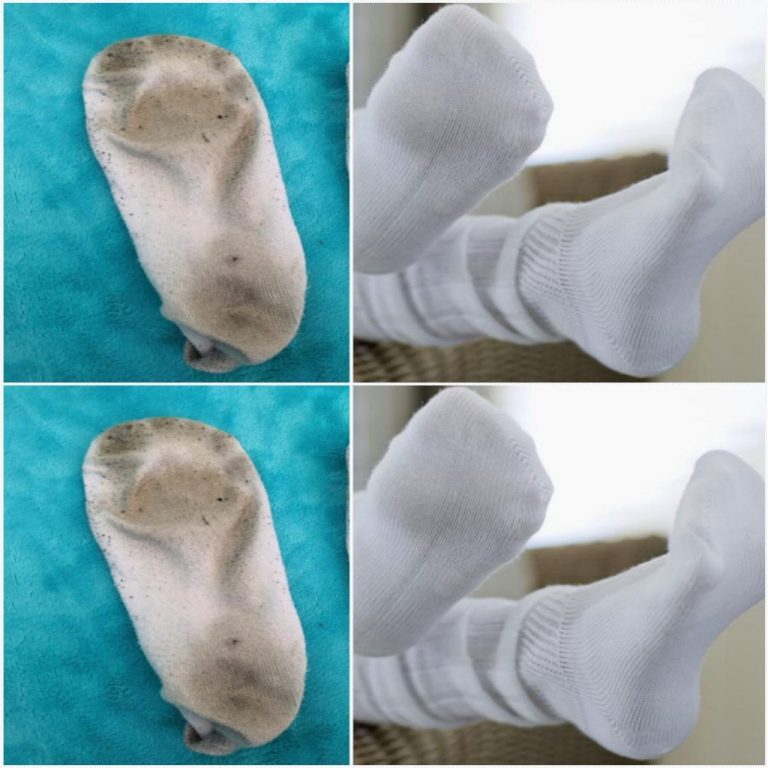 Jeśli chcesz mieć czyste, białe skarpetki, zamocz je w tym roztworze, aby usunąć plamy.