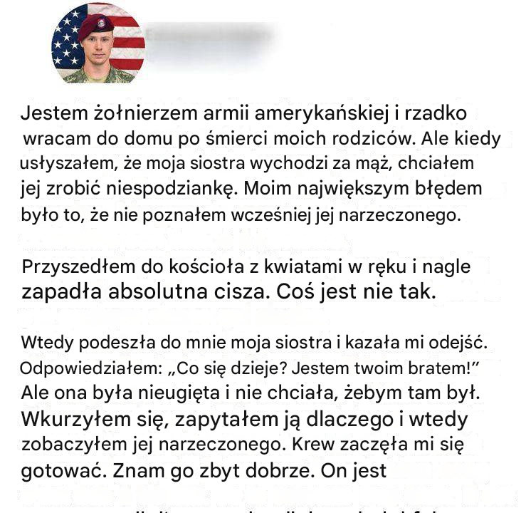 Żołnierz wyrzucony ze ślubu siostry, kiedy pojawia się, żeby zrobić jej niespodziankę