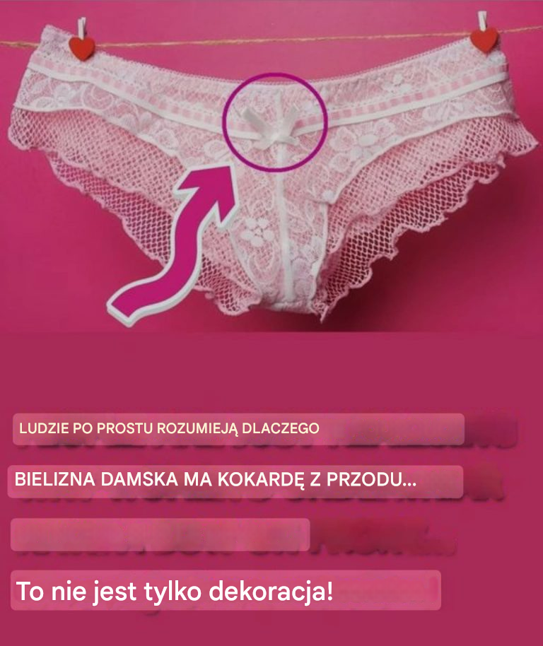 Dlaczego damska bielizna ma kokardkę z przodu?