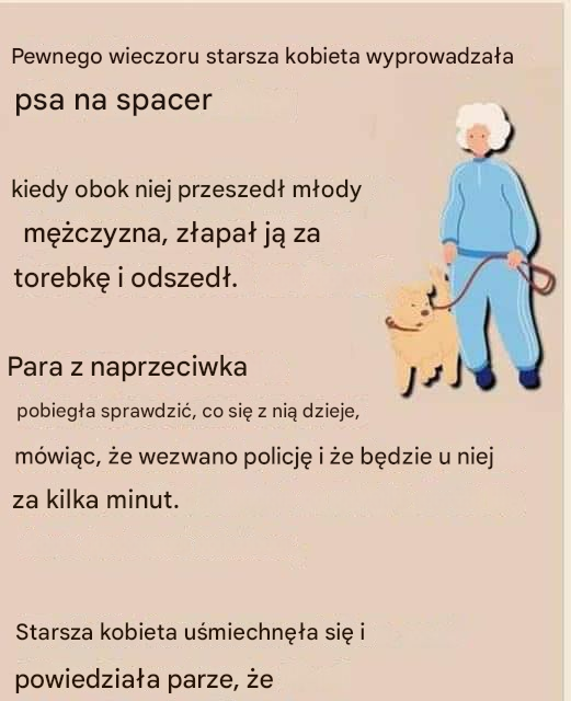 Starsza kobieta wyprowadzała psa na spacer