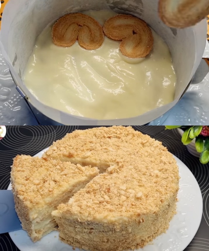 Ciasto w 5 minut! Będziesz piec to ciasto codziennie. BEZ PIEKARNIKA! Ciasto Napoleona