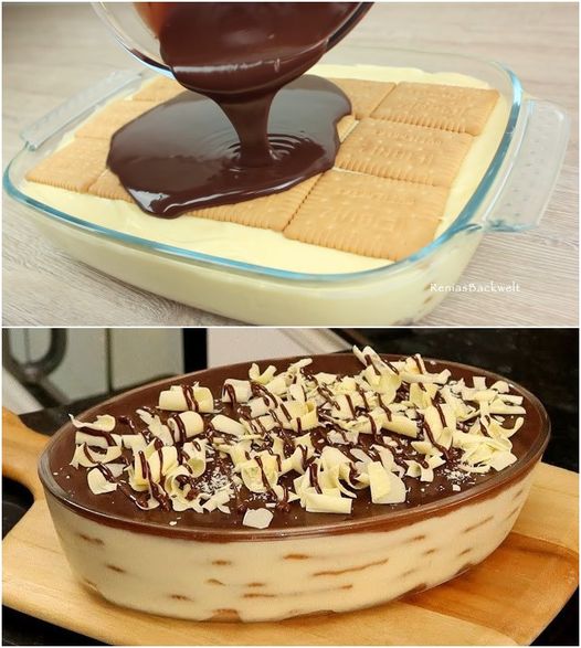 Deser warstwowy z ciasteczkami maślanymi i serkiem wiejskim, po prostu przepyszny!