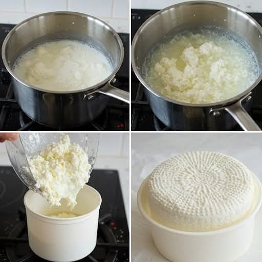 Ser domowy z 1 litra mleka, połówki cytryny i 1 jogurtu