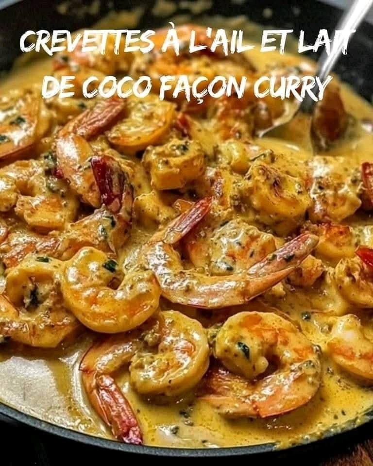 Krewetki w stylu curry z czosnkiem i mlekiem kokosowym