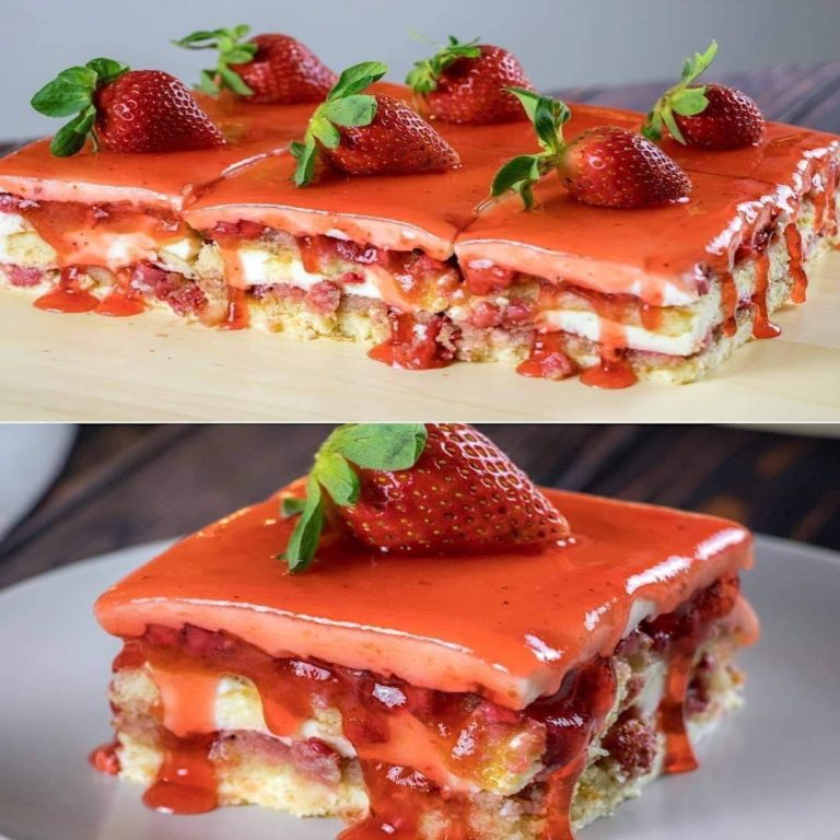 Bardzo łatwe w przygotowaniu ciasto truskawkowe o konsystencji musu
