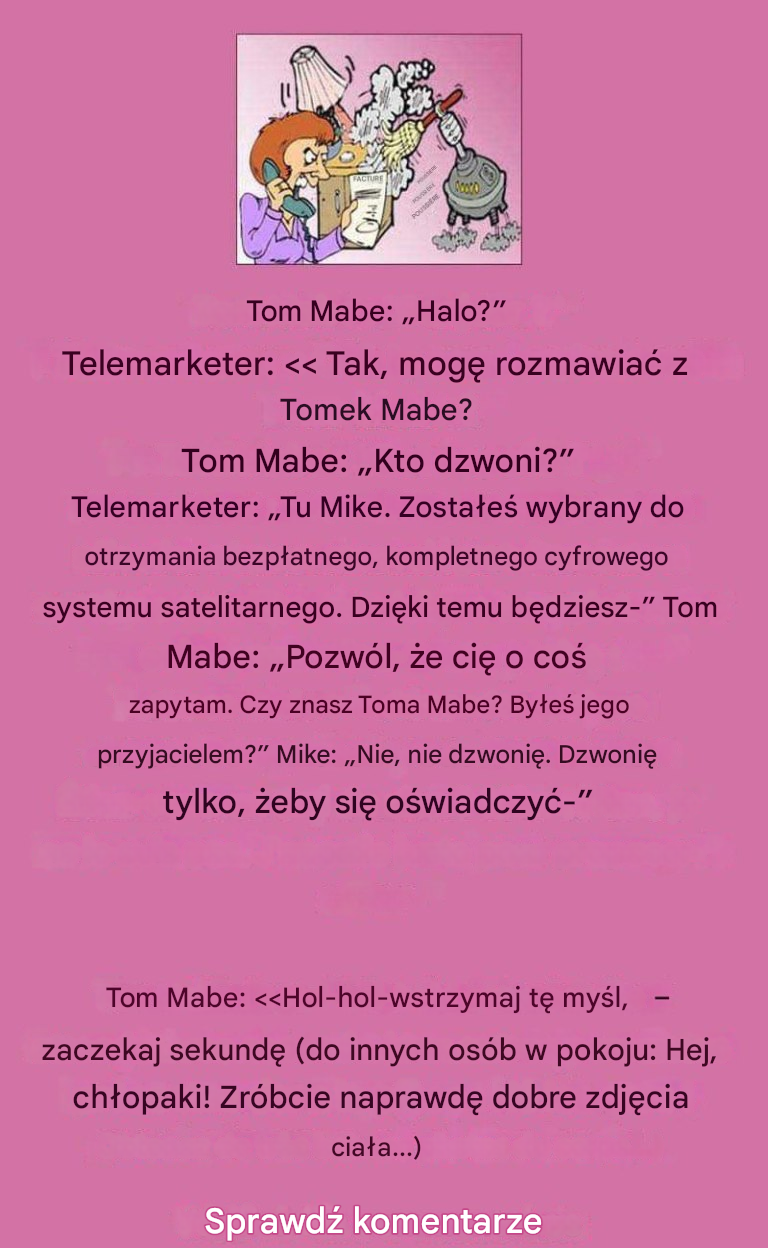 Mężczyzna odbiera telefon od telemarketera podczas kolacji