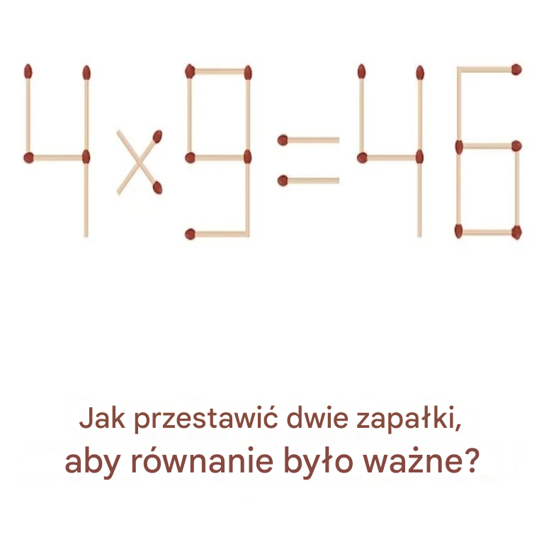 Jak przenieść dwie odpowiedniości, aby to równanie było ważne?
