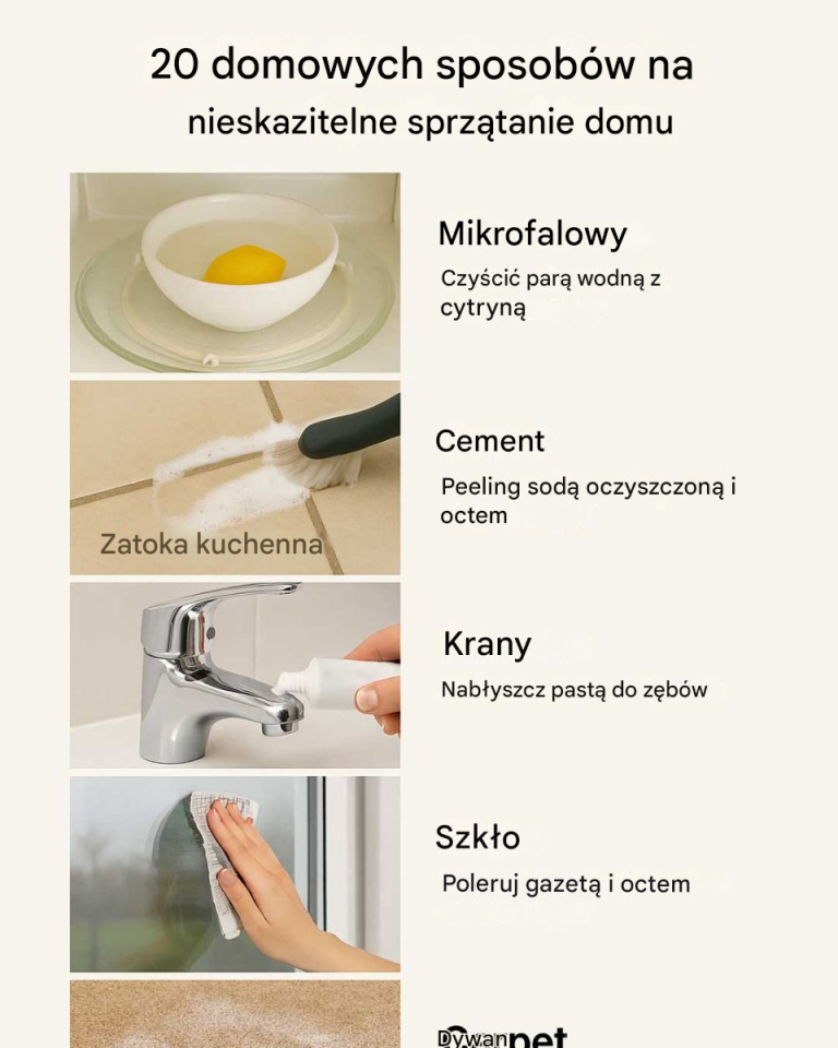 20 domowych sposobów na nieskazitelne sprzątanie domu