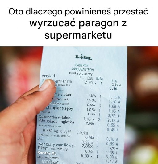 Dowiedz się, dlaczego tak ważne jest, aby zawsze zabierać ze sobą paragon do supermarketu