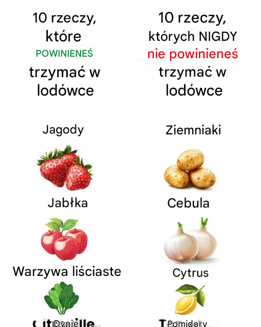 10 rzeczy, które zawsze należy trzymać w lodówce i 10 rzeczy, których nigdy nie należy trzymać w lodówce