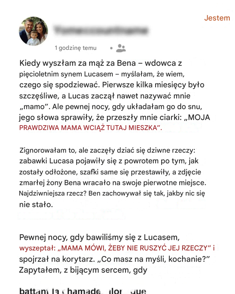 Ożeniłem się z wdowcem z małym synem – Pewnego dnia chłopak powiedział mi, że jego prawdziwa matka nadal mieszka w naszym domu