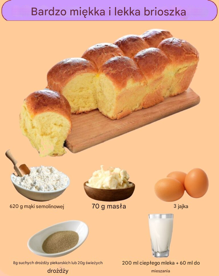 Bardzo miękka i lekka brioszka 🍞
