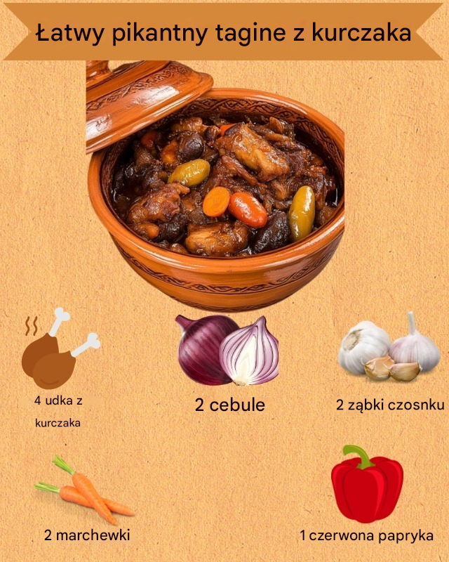 Łatwy pikantny tagine z kurczaka